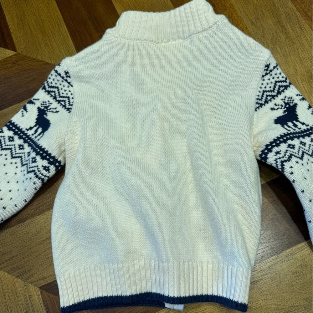 Gymboree Fairisle Cream Zip-Up Sweater